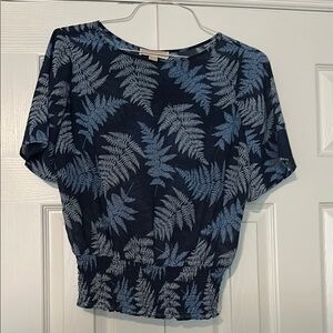 Michael Kors Navy Fern Print Blouse